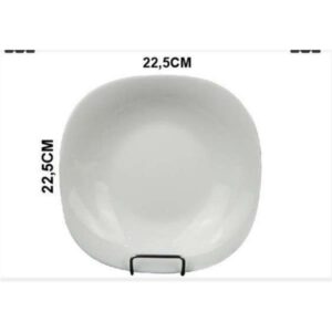 PRATO DE VIDRO QUADRADO FUNDO 22,5 CM LISO C/ 6 UNI 9029