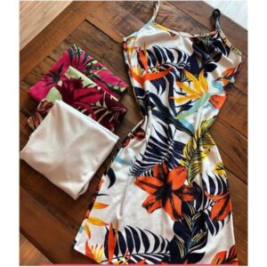 VESTIDO CANELADO FLORAL MAVINI