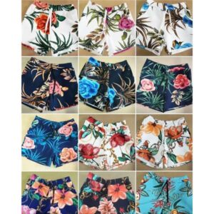 SHORT MALHA CREPE FLORAL C/10 UNIDADES