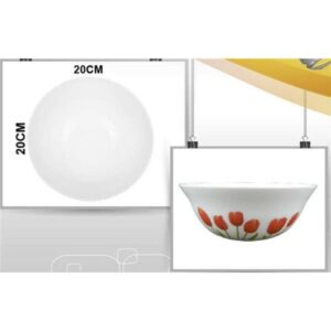 TIGELA DE VIDRO FUNDA DECORADA 20 CM C/ 3 UNI 9054/9053
