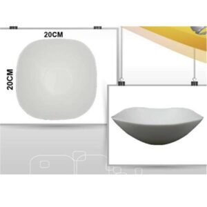 TIGELA DE VIDRO FUNDA QUADRADA LISA 20 CM C/ 3 UNI 9032