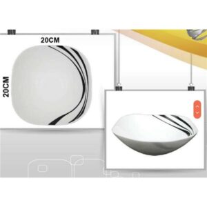 TIGELA FUNDA DE VIDRO 20 CM DECORADA C/ 3 UNI 9061