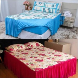 COLCHA CASAL LENCOL COM BABADO BOX