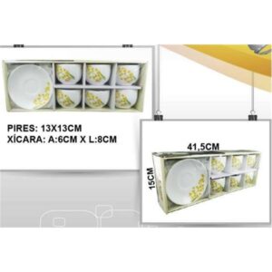 CONJ DE XICARA 220 ML C/12 UNI BORDADAS LARGAS 9020/9019