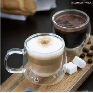 CONJ 2 XICARAS CAFE DUPLA 240ML LYOR 1851
