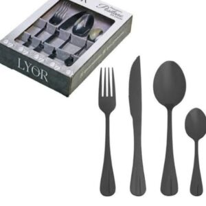FAQUEIRO 24 PCS DE ACO POSITANO PRETO LYOR