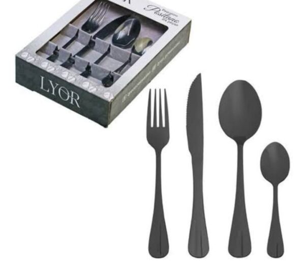 FAQUEIRO 24 PCS DE ACO POSITANO PRETO LYOR