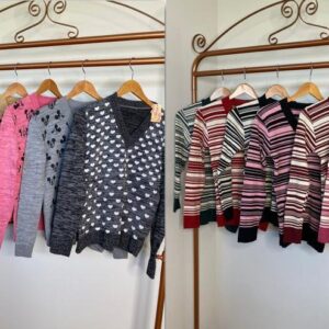 BLUSA TRICO GOLA V MANGA LONGA C/ 10 UNIDADES