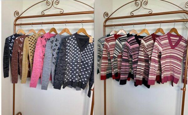 BLUSA TRICO GOLA V MANGA LONGA C/ 10 UNIDADES