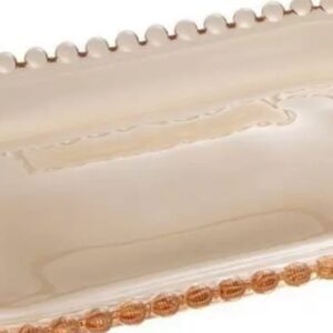 TRAVESSA OVAL CRISTAL 25X13X12,5 CM CORACAO AMBAR MET. 1723