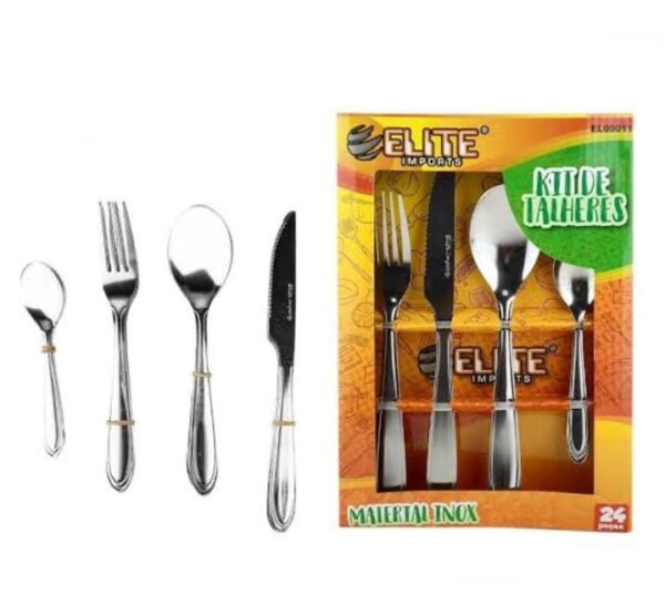 JOGO DE TALHERES INOX 24 PCS ELITE IMPORTS