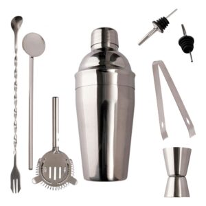 KIT BAR COQUETELEIRA 8 PCS ACO INOX 550ML