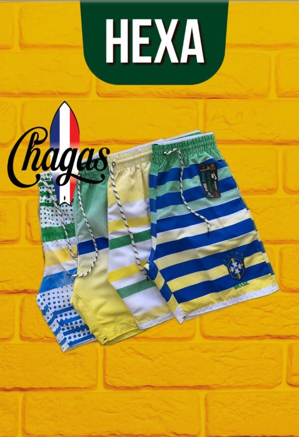 SHORT BRASIL TACTEL 3 CABOS LISO/ESTAMPADO 10 UNIDADES