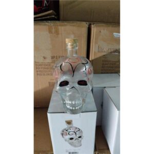 GARRAFA VIDRO CAVEIRA HANDPAIT 750ML ROJEMAC 25158