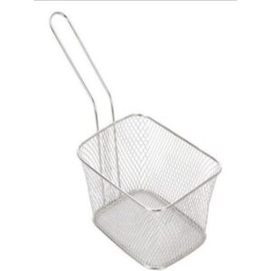 MINI CESTINHA RETANGULAR INOX PRATA (M)