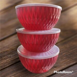 KIT 3 BOWL REDONDO COM TAMPA PLASTUTI