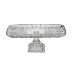 PRATO DE BOLO DE CRISTAL DE CHUMBO QUADRATA 36,5X17X14  4437
