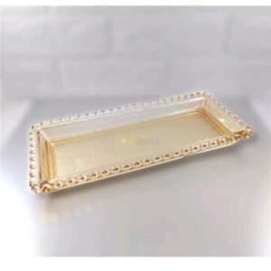 TRAVESSA DE CRISTAL CHUMBO CORACAO METALIZADO 30X13X3 LYOR