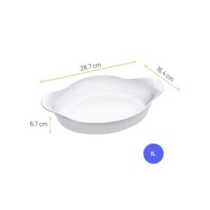 ASSADEIRA OVAL BRANCA MARINEX OPALINE 1L NADIR