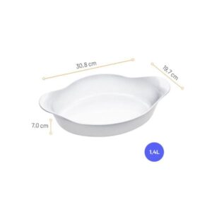 ASSADEIRA OVAL BRANCA MARINEX OPALINE 1,4L NADIR