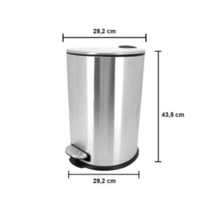 LIXEIRA COM PEDAL AÇO INOX 20L - REF.: 9214