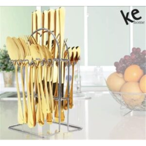 KIT DE TALHERES INGLATERRA 25 PCS GOLD - KEHOME