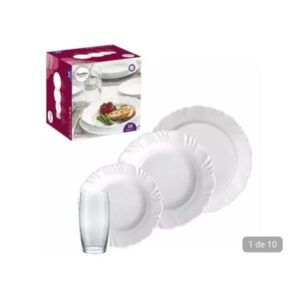 APARELHO DE JANTAR VIDRO PETALA C/ 16 PCS