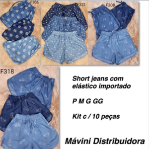 SHORT JEANS IMPORTADO C/ 10 PECAS