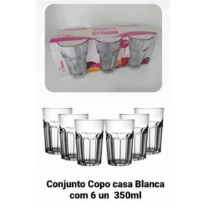 JOGO DE COPO CASABLANCA 350 ML C/6 PCS