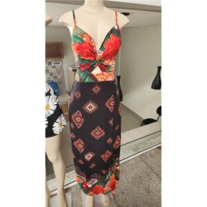 VESTIDO LONGO FLORAL (P) C/ 10 UNIDADES