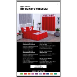 JOGO DE QUARTO PREMIUIM COLCHA CASAL E CORTINA 3,00X1,70