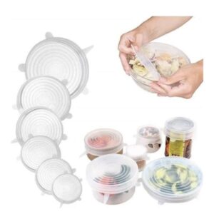 JOGO DE TAMPAS DE SILICONE C/ 6 UNIDADES