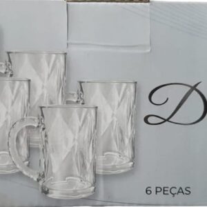 JOGO DE CANECAS DIAMOND CLEAR 190ML C/ 6 PCS - KEHOME