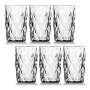 JOGO DE COPO DIAMANTE 350ML C/ 6 PCS TRANSPARENTE - KEHOME