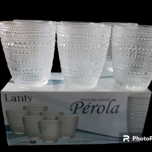 JOGO DE COPO PEROLA 300ML 6 PCS TRANSPARENTE - KEHOME