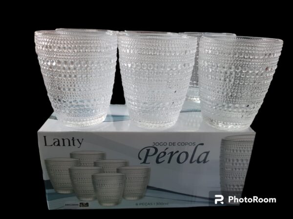 JOGO DE COPO PEROLA 300ML 6 PCS TRANSPARENTE - KEHOME