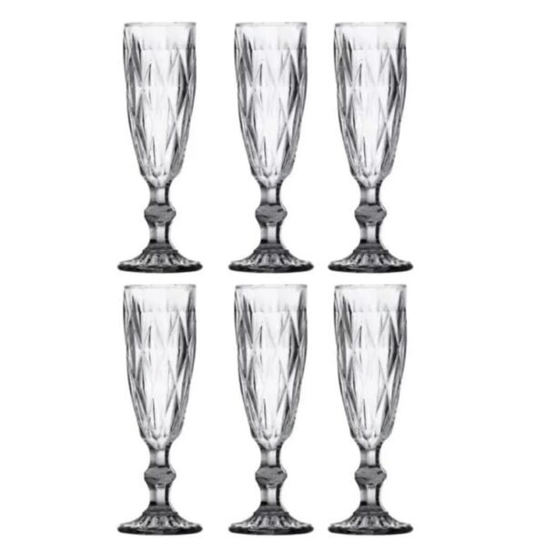 JOGO DE TACAS DIAMOND 170ML C/ 6 PCS TRANSPARENTE - KEHOME