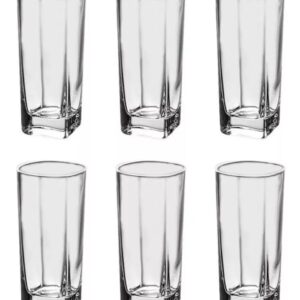 JOGO DE COPO SQUARE 250ML TRANSPARENTE 6 PCS - KEHOME