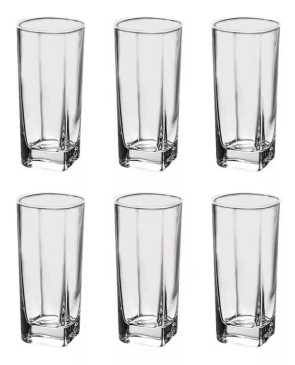 JOGO DE COPO SQUARE 250ML TRANSPARENTE 6 PCS - KEHOME