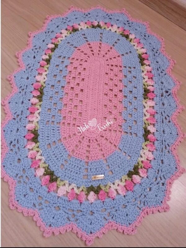 KIT TAPETE DE PORTA CROCHE C/ 3 PECAS