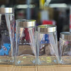 JOGO DE 04 POTES DE VIDRO SCALEN 850ML/1,1L/1,6L/2,2L - MIMO