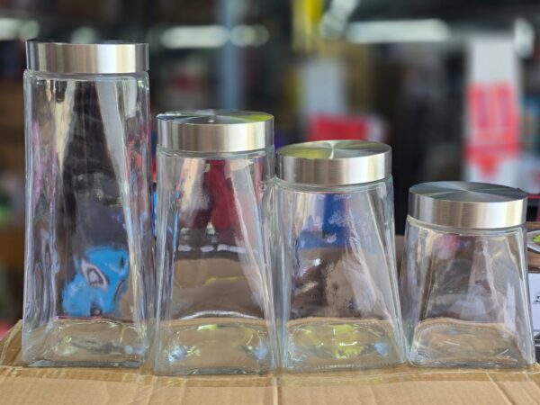 JOGO DE 04 POTES DE VIDRO SCALEN 850ML/1,1L/1,6L/2,2L - MIMO