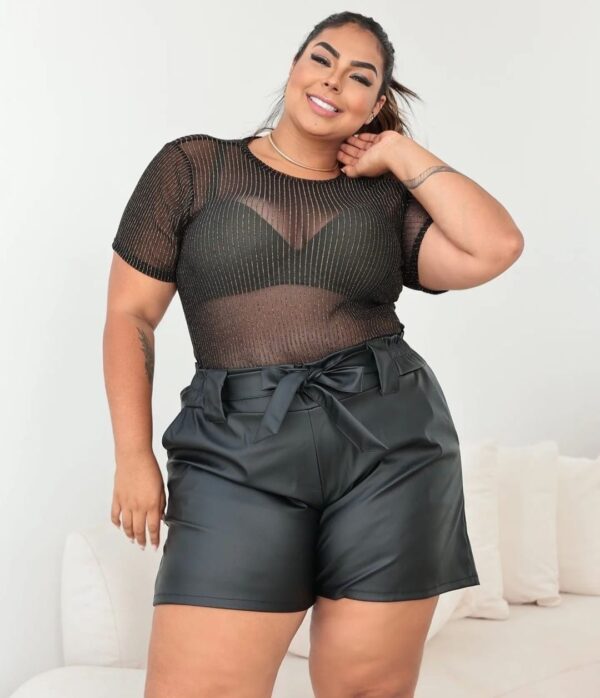 SHORT DE COURO PLUS SIZE C/ 10 PCS (F)