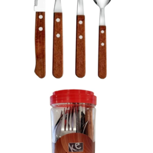KIT DE TALHERES KE WOOD 24 PECAS - KEHOME