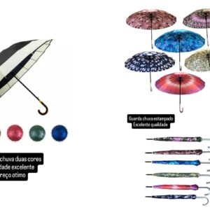 GUARDA CHUVA GRANDE ESTAMPADO / LISO C/ 16 HASTES