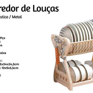 ESCORREDOR DE LOUCA 31 X 34 CM PLASTICO/METAL - KEHOME