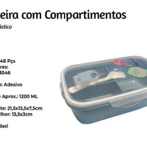 LANCHEIRA DE PLASTICO C/ COMPARTIMENTO - KEHOME