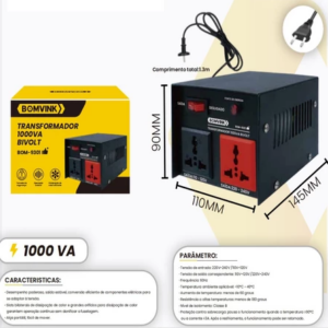 TRANSFORMADOR 1000VA BIVOLT BOM-9301
