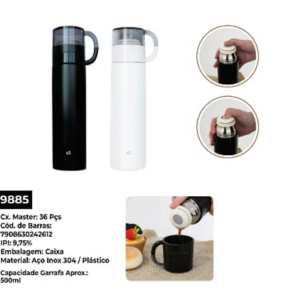 GARRAFA TERMICA COM COPO 500ML - KEHOME