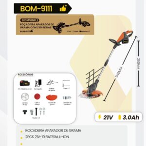 ROCADEIRA APARADOR DE GRAMA 21V-10 - BOM-9111